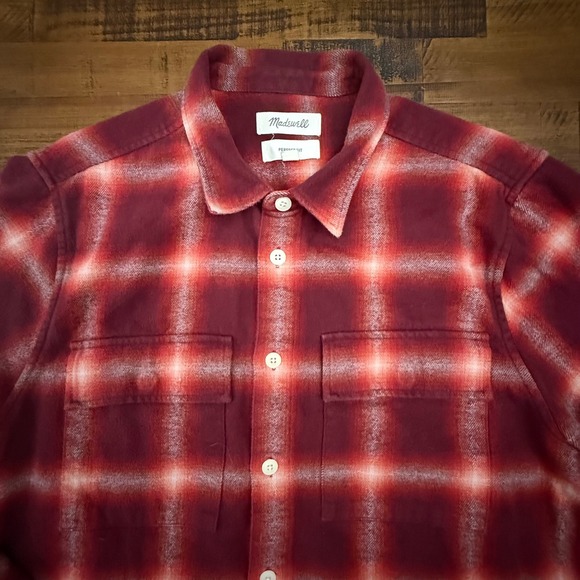 Madewell Perfect Vintage Flannel Plaid Button Down Shirt Top large - Picture 3 of 3